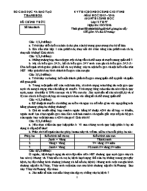 Đề thi chọn học sinh giỏi Sinh học 12 (Có đáp án) - Năm học 2015-2016 - Sở GD & ĐT Thanh Hóa